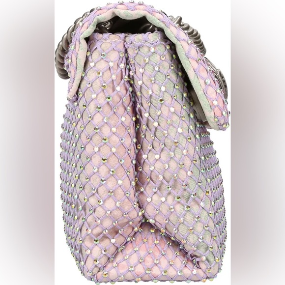 NWT Kurt Geiger London Mini Embellished Pink Rhinestone Fabric Crossbody Bag - Picture 8 of 8